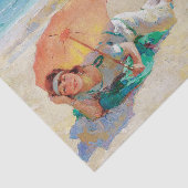 Papier Mousseline Charles Garabed Atamian 1920's Couple à la plage (Détail)