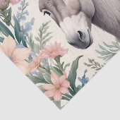 Papier Mousseline Charmante Donkey Pastel Fleurs Ferme Animal (Détail)