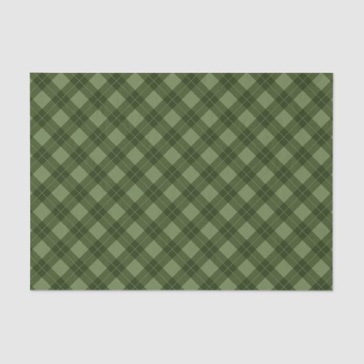 Papier Mousseline Charme du Sud | Green Plaid Holiday (Recto)