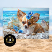 Papier Mousseline Charming Chihuahua Beach Seashell Decoupage