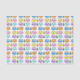 Papier Mousseline Charming Christmas Camper Vintage Trailer RV Xmas