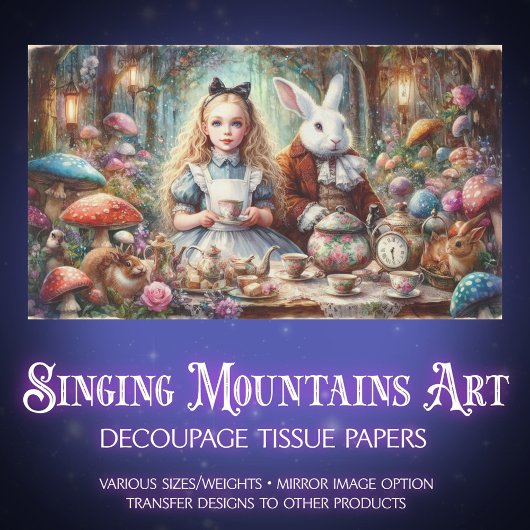 Papier Mousseline Charming Wonderland Tea Scene Crafting Decoupage