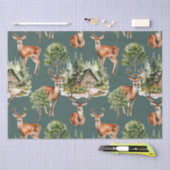 Papier Mousseline Chasse aux cerfs Noël Rustique (Artisanat)