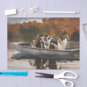 Papier Mousseline Chasse aux chiens en bateau par Winslow Homer (Artisanat)