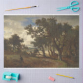 Papier Mousseline Chasseur dans un paysage rural (Andreas Achenbach) (Artisanat)