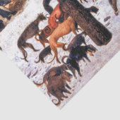 Papier Mousseline Chasseurs dans la neige, Pieter Bruegel l'Ancien (Détail)