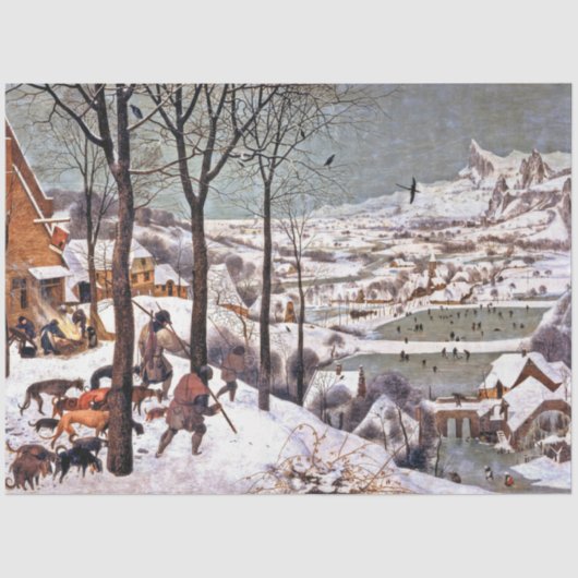 Papier Mousseline Chasseurs dans la neige, Pieter Bruegel l'Ancien (Recto)