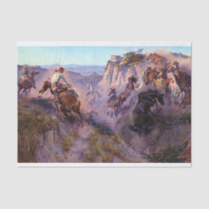 Papier Mousseline Chasseurs de chevaux sauvages, 1913 par Charles Ma