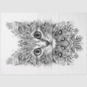 Papier Mousseline Chat à Doodle en noir pour découpage - (Recto)