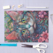 Papier Mousseline Chat Abstrait coloré (Artisanat)