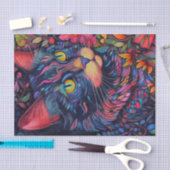 Papier Mousseline Chat Abstrait coloré (Artisanat)