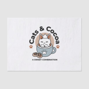 Papier Mousseline Chat adorable en Mug Conception de vacances - Chat