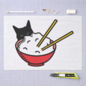 Papier Mousseline Chat aime le riz (Artisanat)