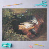 Papier Mousseline Chat avec chatons (Art animal) (Artisanat)