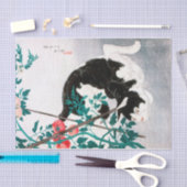 Papier Mousseline Chat avec Plante tomate (1931) par Hiroaki Takahas (Artisanat)