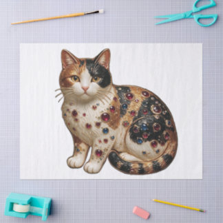 Papier Mousseline Chat calicot de style antique fin
