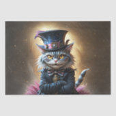 Papier Mousseline Chat Cheshire Imaginaire Victorien - Découpage (Recto)