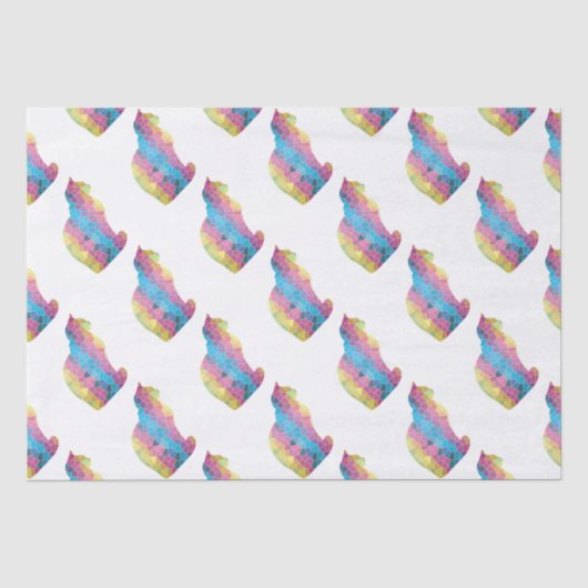 Papier Mousseline Chat coloré (Recto)