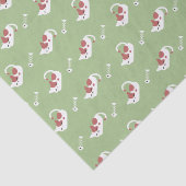 Papier Mousseline Chat couché et Motif d'os de poisson I (Détail)