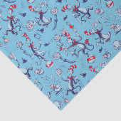 Papier Mousseline Chat Dans Le Casquette | Motif bleu (Détail)