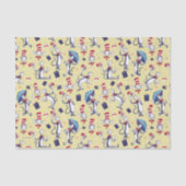 Papier Mousseline Chat Dans Le Casquette | Motif jaune (Recto)