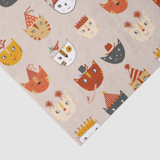 Papier Mousseline Chat de fête (Détail)