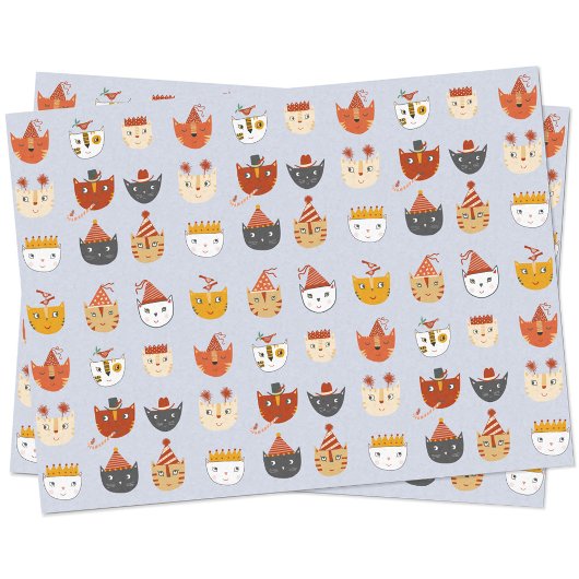 Papier Mousseline Chat de fête