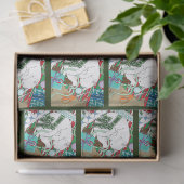 Papier Mousseline Chat de Noël blanc (Cadeau)