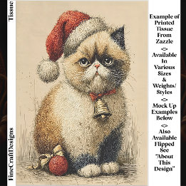 Papier Mousseline Chat de Noël Grincheux Découpage EB1L
