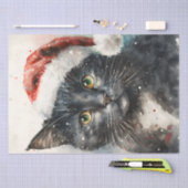 Papier Mousseline Chat de Noël mignon (Artisanat)