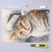 Papier Mousseline Chat de Noël mignon (Artisanat)