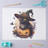 Papier Mousseline Chat de sorcière pour Halloween (Artisanat)