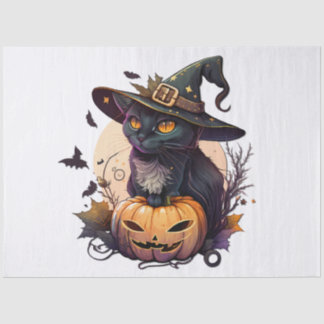 Papier Mousseline Chat de sorcière pour Halloween