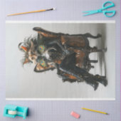 Papier Mousseline Chat d'Imaginaire en cuir Peacock Decoupage (Artisanat)