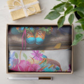 Papier Mousseline Chat d'Imaginaire floral lunaire de découpage (Cadeau)