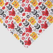 Papier Mousseline Chat, dragon, et panda chanceux de la Chine (Détail)