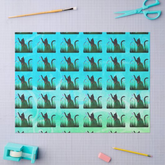 Papier Mousseline Chat & Dragons (Artisanat)