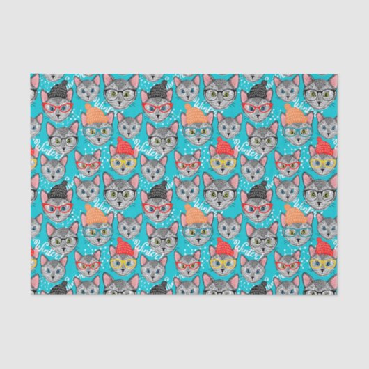 Papier Mousseline Chat en casquette (Recto)