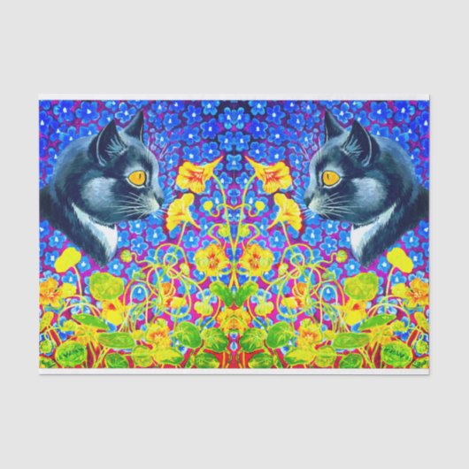 Papier Mousseline Chat en fleurs (Recto)