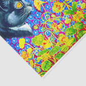 Papier Mousseline Chat en fleurs (Détail)