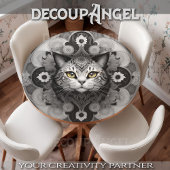 Papier Mousseline Chat en style tatouage - Découpage