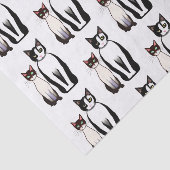 Papier Mousseline Chat et chaton noir et blanc rétro moderne (Détail)