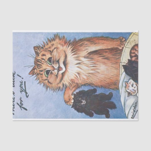 Papier Mousseline Chat et chatons, Louis Wain (Recto)