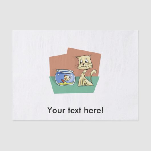 Papier Mousseline Chat et cuvette de poisson (Recto)