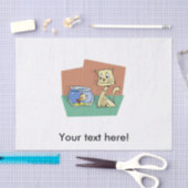 Papier Mousseline Chat et cuvette de poisson (Artisanat)