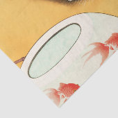 Papier Mousseline Chat et poisson d'or par Ohara Koson (Détail)