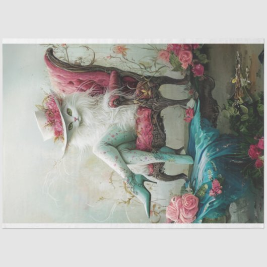 Papier Mousseline Chat Exotique Graceful Whimspage en chaise (Recto)