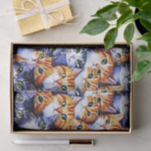 Papier Mousseline Chat face collage gingembre gris chatons chatons (Cadeau)