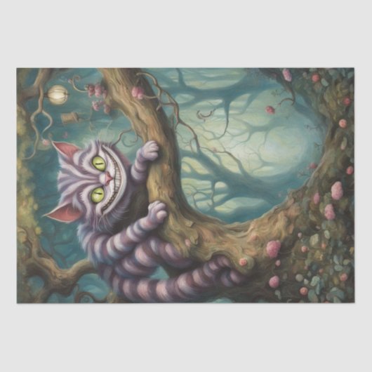 Papier Mousseline Chat fou dans l'arbre (Recto)