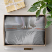 Papier Mousseline Chat fourrure blanc croustillant (Cadeau)